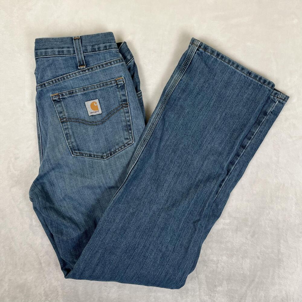 Carhartt Jeans Mens 33x36 Blue Relaxed Straight Denim Medium Wash 101483-980